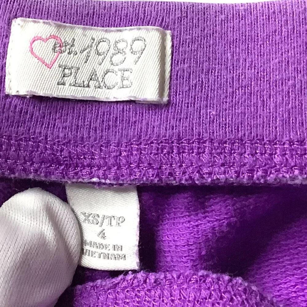 The‎ Childrens Place Shorts Girls XSmall Purple Cotton Teal Floral Butterfly